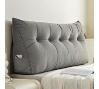 Wedge Headboard Pillow for Bed Adults, Large Cashmere Positioning Support Bolster Cushion Reading Backrest Pillow for Single/Twin/Queen/King Bed, Removable Cover(31x19x7.8inch/80x50x20cm,Dark Gray)