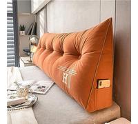 Wedge Headboard Pillows Bed Wedge Cousin Headboard Wedge Pillow Triangle Pillow Wedge Daybed Pillows Bolster Pillow Headboard with Removable Cover(80x50x20cm,Orange)