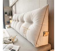 Wedge Headboard Pillows Bed Wedge Cousin Headboard Wedge Pillow Triangle Pillow Wedge Daybed Pillows Bolster Pillow Headboard with Removable Cover(150x50x20cm,White)