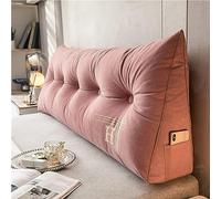 Wedge Headboard Pillows Bed Wedge Cousin Headboard Wedge Pillow Triangle Pillow Wedge Daybed Pillows Bolster Pillow Headboard with Removable Cover(80x50x20cm,Pink)