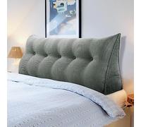 Wedge Headboard Pillows Bed Wedge Pillow Headboard Wedge Pillow Triangle Pillow Wedge Daybed Pillows Bolster Pillow Headboard with Removable Cover(120×50×20cm,Grey)