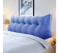 Wedge Headboard Pillows Bed Wedge Pillow Headboard Wedge Pillow Triangle Pillow Wedge Daybed Pillows Bolster Pillow Headboard with Removable Cover(80×50×20cm,Blue)