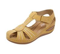 Wedge Heel Sandal For Women, Lightweight Hollow Out Sandals Retro Shoes Pavers Sandals Orthopedic Soft And Comfortable Insole Sandal Wide Fit Shoes Non Slip Breathable Fit Casual Vacation Travel