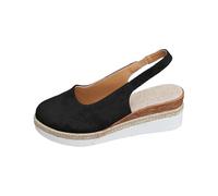 Wedge Heel Sandals Closed Front Women's Platform Wedge Orthopaedic Sandals Elegant Thick Sole Non-Slip Mules Comfortable Orthopaedic Shoes Open Toe Slingback Sandals, black, 5 UK