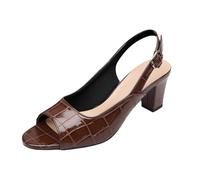 Wedge Heel Shoes Summer Women's Platform Fish Mouth Real Leather Look Lightweight Sole Leisure Slip Comfortable Summer Shoes Sandals Elegant Casual Shoes for Holidays Beach and Everyday Use, brown, 8