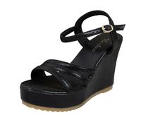 Wedge Heel Shoes Summer Women's Platform One-Piece Buckle Comfortable Lightweight Office Street Shoes Comfortable Summer Shoes Sandals Elegant Casual Shoes Ideal for Holidays Beach and Everyday Use