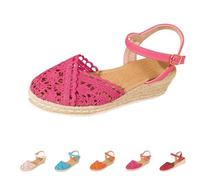 Wedge Heel Shoes Women's Closed Espadrilles Elegant Lace Fabric | Platform Sandals, Slingback Wedges Pumps Comfortable Summer Shoes, Lightweight Breathable Beach Sandals For Holiday Everyday