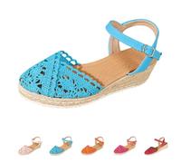 Wedge Heel Shoes Women's Closed Espadrilles Elegant Lace Fabric | Platform Sandals, Slingback Wedges Pumps Comfortable Summer Shoes, Lightweight Breathable Beach Sandals For Holiday Everyday