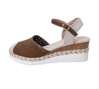 Wedge Heel Shoes Women's Closed Espadrilles Platform Slingback Pumps Shoes with Buckle Comfortable Breathable Casual Shoes Bohemia Beach Sandals Elegant Summer Shoes for Travel Everyday, brown, 6 UK