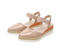 Wedge Heel Shoes Women's Elegant Espadrilles Closed Slingback Pumps Shoes Pointed Tapered Platform Sandals, Soft Leather Office Shoes Breathable Comfortable Summer Shoes for Parties Office Daily Life