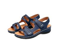 Wedge Heels Orthopedic Sandals for Womens Summer Arch Support Platform Open Toe Sandal with Adjustable Strap Women Wide Fit Roman Sliders Ladies Casual Slip on Walking Shoes (Blue, 4.5)