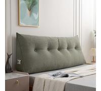 Wedge Lumbar Support Pillow, Headboard Cushion for Daybed Bed Sofa Tatami, Soft Back Support Bolster Backrest with Removable Washable Cover (180x50x20cm,Green)