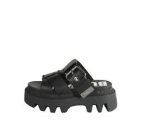 Wedge mules for women Buffalo Flora Noir 40