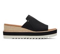 TOMS Women's Diana Mule Sandal, Black Wide Width Heavy Canvas, 5