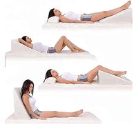 Wedge Pillow Back Support - Elevation Body Leg Rest, Upholstery Foam - Orthopedic Cushion for Anti Snoring, Acid Reflux & Respiratory Problems Blood Circulation - Breathable Washable Cover