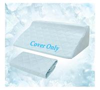 Wedge Pillow Case Cover for 19.68" X 9.8" X 5.9" R-Shaped Cooling Bed Wedge Pillowcase with Zipper Foam Positiniong Replacement Cover Soft Breathable Bedsore Turning Pillow Case (Ice Blue)