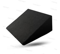 Wedge Pillow for back pain, neck support & breathing problems Memory foam support pillow for Anti Snoring & sleep apnea Acid Reflux Pillow with Soft, Washable Fleece Cover (Black, 60cm X 60cm X 20cm)