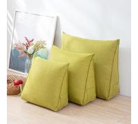 Wedge Pillow for Bed,Back Cushion for Sofa, Lumbar Pillows for Bed Headboard, Comfortable Reading Pillow with Washable Cover,Triangular Book Cushion, Support Pillows,Green,47X40X18cm