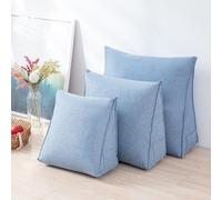 Wedge Pillow for Bed,Back Cushion for Sofa, Lumbar Pillows for Bed Headboard, Comfortable Reading Pillow with Washable Cover,Triangular Book Cushion, Support Pillows,Blue,40X35X17cm