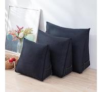 Wedge Pillow for Bed,Back Cushion for Sofa, Lumbar Pillows for Bed Headboard, Comfortable Reading Pillow with Washable Cover,Triangular Book Cushion, Support Pillows,Black,47X40X18cm