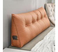 Wedge Pillow Headboard Reading Pillow Backrest Bed Rest Pillow Large Triangle Pillow with Removable Cover (Orange 59 inches)