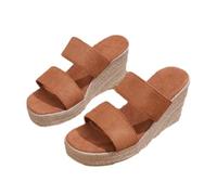 Wedge Sandals Cozy UK,Ladies Platform Mid Wedge Heel Summer Comfortable Vacation Slippers Wide Fit Open Toe Espadrille Sandal Anti Slip Durable Walking Shoes Fashion Dress