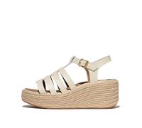 Fitflop Women's PLATFFORMS ESPADR. Leather Fisherman Wedge Sandals, Beige, 6 UK
