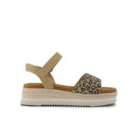 TOMS Youth Girl's Diana Platform Wedge Sandal, Oatmeal Small Leopard Spots, 11 UK
