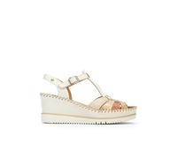 Wedge sandals for women in leather Pikolinos Aguadulce Blanc 42
