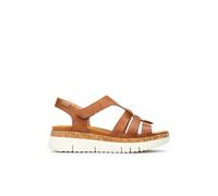 Wedge sandals for women in leather Pikolinos Palma Marron 38