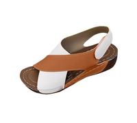 Wedge Sandals for Women,Ladies Open Toe Wedge Heel Flat Thick-Soled Sandals Wide Fit Pavers Beach Shoes Casual Soft-Soled Slippers Summer Outdoor Washable Non Slip Slides Size 3.5-7.5