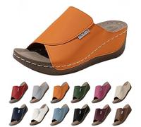 Wedge Sandals for Women Orthopedic Sandals Arch Support Ladies Open Toe Wide Fit Walking Sandals Women's Diabetes Sandals for Plantar Fasciitis Slip On Sandals Summer Beach Sliders Casual Shoes