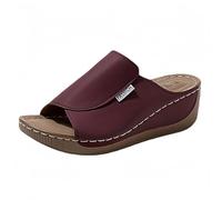 Wedge Sandals For Women Orthopedic Shoes For Women Plantar Fasciitis Slip On Wide Fitting Non-Slip Walking Slippers Casual Open Toe Arch Support Beach Mules Indoor Outdoor Slides Platform Sandals