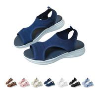 Wedge Sandals for Women Sandals for Women Orthopedic, Sandals with Arch Support Summer Slip on Ladies Wedge Slingback Walking Slip on Platform Shoes Casual Beach Slide Sport Shoes 5.5 Blue