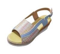 Wedge Sandals for Women UK Clearance,Ladies Open Toe Bohemian Beach Flat Soft Thick-Soled Roman Sandals Pavers Orthopedic Slippers Platform Shoes Summer Washable Non Slip Casual Slides Size 5-8