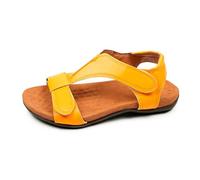 Wedge Sandals for Women, Womens Closed Toe Sandals Orthopedic Arch Support Sandals Summer Comfortable Walking Flat Beach Sandals Casual Dressy (Yellow 3)