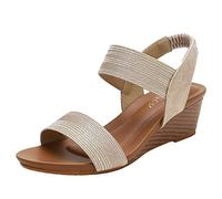 Wedge Sandals Size 5 Walking Womens Arch Support Women's New Summer Large Heel Fashion Roman Sandals Ladies White Size 5 Navy (Gold 6)