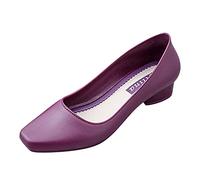 Wedge Sandals Women's Pumps with Block Heel Elegant Business Office Work Pumps Comfortable Evening Shoes Wedding Party Bridal Shoes Summer Shoes Moccasins Leisure Shoes Leather Lightweight, purple, 8