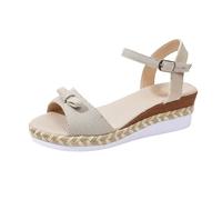 Wedge Sandals, Women's Summer Comfortable Sandals, Elegant Wedges, Espadrilles, black, 6 UK