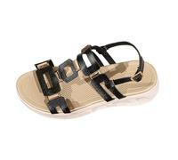 Wedge Sandals Women's Summer Leather Flat Sandals Women's Summer Elegant with Crocodile Pattern Wedge Sandals Strap Sandals Peeptoe Sandals Open Toe Faux Leather Orthopaedic Sandals Beach Sandals