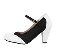 Wedge Shoes for Women Retro Color Block Mary Jane Sturdy Base Low Cut Upper Single Piece Comfort Walking Experience Classic Silhouette