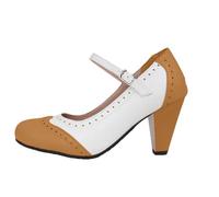 Wedge Shoes for Women Retro Color Block Mary Jane Sturdy Base Low Cut Upper Single Piece Comfort Walking Experience Classic Silhouette
