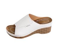 Wedge Slides For Women,Ladies Slip On Sandals Single Band Open Toe Breathable Summer Slippers Non-Slip Comfy Plantar Causal Mules Lightweight Multi Color Stylish Shoes For Work Outdoor