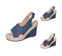 Wedge Slingback Sandals For Women,Platform Sandals For Women,Cross Band Sandal With Adjustable Ankle Buckle Strap,Summer Non-Slip Peep Toe Slides,Comfortable Outdoor Daily Wear Slides