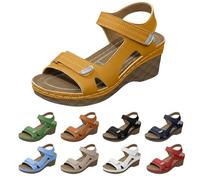 Wedge Walking Sandals For Women,Summer Sandals Women,Adjustable Hook And Loop Ankle Strap Sandal,Comfortable One Band Strap Slides,Fashion Casual Solid Colour Slides For Outdoor Wear