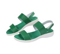Wedges Sandals Arch Support Ankle Strap Wide Fit Casual Solid Color Round Head Cake Thick Bottom Female Sandals Buckle Mouth Female Roman Black Size 5 Ladies Comfort (Green 6.5)