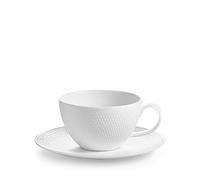 Wedgwood 40023843 Gio Teacup and Saucer, 2 Piece Set, White