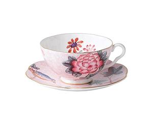 Wedgwood 5C106805127 Cuckoo Cup & Saucer Set, Fine Bone China, Pink