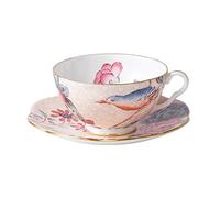 Wedgwood 5C106805130 Tea Story Cuckoo Cup & Saucer Peach 0.18ltr, Fine Bone China