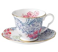 Wedgwood Butterfly Bloom Cup & Saucer Blue & Pink, Multicoloured,8 Oz
